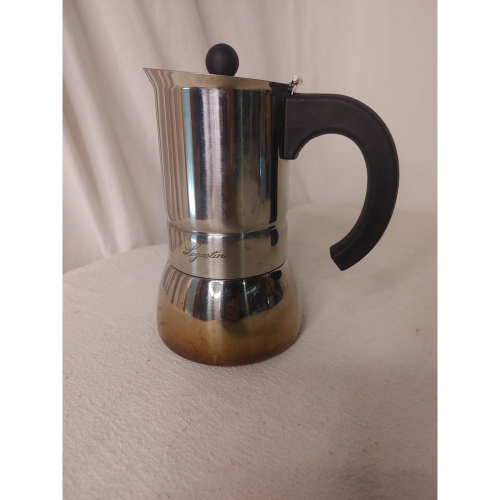 Lagostina Stovetop Camping Espresso Coffee Maker/ Pot For 6 Cups Stainless Steel - Picture 1 of 9